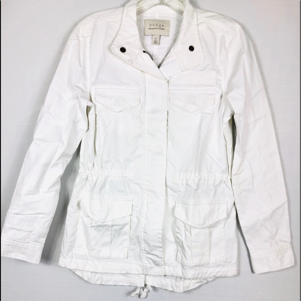 Hinge military white jacket
